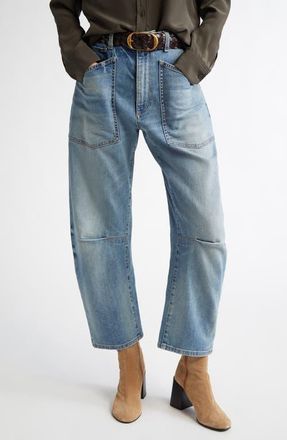 Nili Lotan Shon High Waist Barrel Leg Jeans in Summer Wash at Nordstrom, Size 27