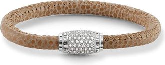 Thomas Sabo Bruin/Zilver Leren Armband met Zirkonia-accenten - Dames - Armbanden - Beige - ONE Size - Leer - Accessoires