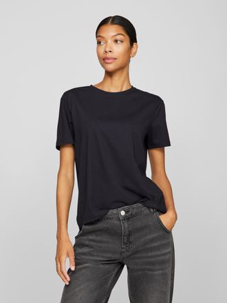 Vila Kurzarmshirt VILA VINORA S/S T-SHIRT - NOOS, Damen, Gr. XXL, schwarz (schwarz beauty), Jersey, Obermaterial: 96% Baumwolle, 4% Elasthan, unifarben, re