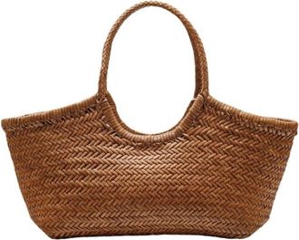 Dragon Diffusion Handgeweven leren tote bag - Dames - Shoppers - Bruin - ONE Size - Leer - Tassen