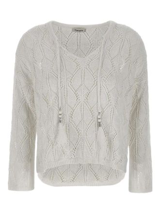 KANGRA crochet-knit sweater - women - Linen/Flax/Cotton - 40 - White