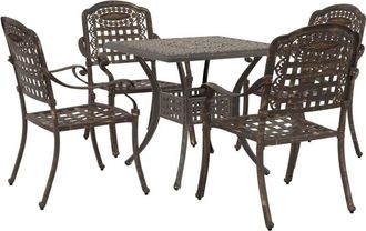 vidaXL Garden Table Set 3 pcs Bronze Cast Aluminium vidaXL
