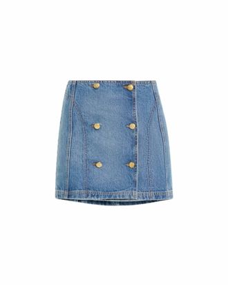 Ulla Johnson Womens Clara Denim Mini Skirt In Danube