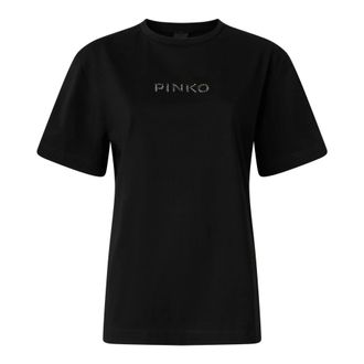 Pinko T-Shirts, female, Black, Size: XS Strepitoso T-Shirt