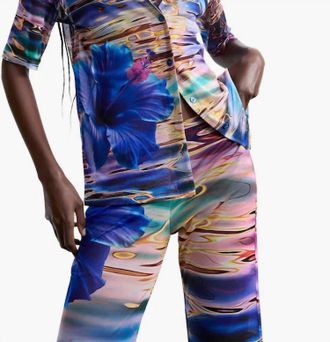 Desigual Water Flower Shirt In Multicolor