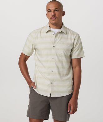 Vuori Clothing Short Sleeve Plaid Button Down Shirt | Sandalwood | Medium