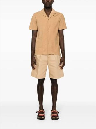 Orlebar Brown Howell Towelling Finish Shirt In Biscuit