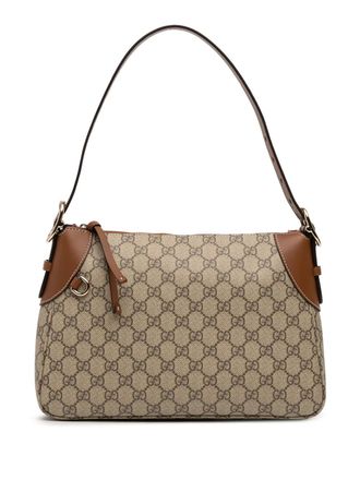 Gucci 2016-2025 Medium GG Supreme Emblem shoulder bag - women - Fabric - One Size - Brown