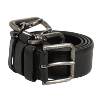 Dolce & Gabbana Belts, male, Black, Size: ONE SIZE Key Ring Clip Attachments Buckle Belt