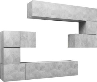 vidaXL Vidaxl - Set muebles de salón tv 8 pzas madera ingeniería gris hormigón