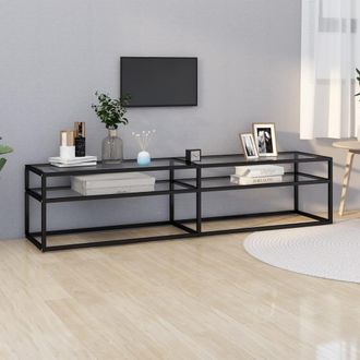 Berkfield Home TV Cabinet Transparent 180x40x40.5 cm Tempered Glass in Clear