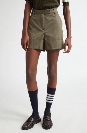 Thom Browne Cotton Twilll Sack Shorts in Dark Green at Nordstrom, Size 0 Us