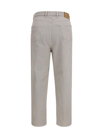 Brunello Cucinelli Mens Trousers Stretch Canvas Brown Freddo Cotton