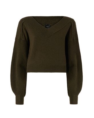 Pinko V-Neck Ribbed Pure Wool Sweater