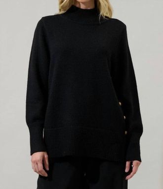 Sugarlips Nova Mock Neck Sweater In Black