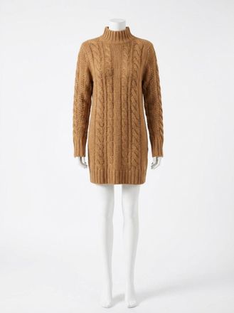 Z Supply Sage Cable Knit Sweater Dress In Camel
