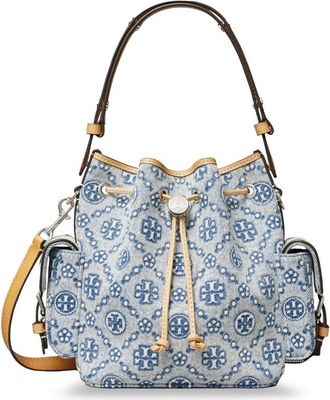 Tory Burch T-Monogram Coated Canvas Bucket Bag