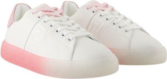 Versace Womens Colour-Block Calfskin Sneaker White