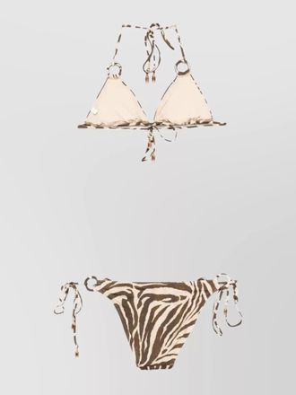 Zimmermann zebra-print ring-tie bikini