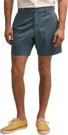 Brooks Brothers Flat Front Stretch Cotton Chino Shorts in Indian Teal at Nordstrom, Size 34