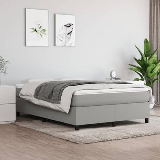 vidaXL Cama Sin Colch&oacute;n Tela Gris Claro 140x200 Cm Vidaxl