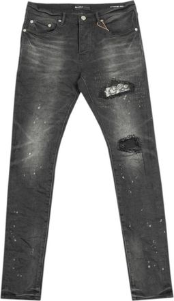 Purple Bandana Patch Slim-Fit Jeans - Heren - Slim Fit Jeans - Zwart - W33 - Katoen - Jeans
