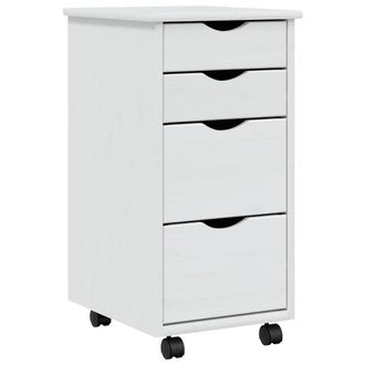 vidaXL Vidaxl - Cajonera Con Ruedas Moss Madera Maciza De Pino Blanco