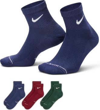 Nike Unisex Everyday Elevated Ankle Socks (3 Pairs) in Multicolor | HQ8030-907