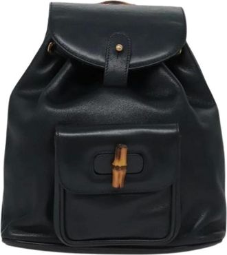 Gucci Pre-owned Backpacks, female, Black, Size: ONE SIZE Pre-owned Vintage Bamboo Backpack