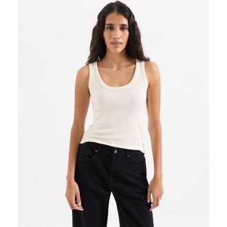 Pact Perfect Rib Scoop Neck Tank Made With Organic Cotton in Soft Ivory at Nordstrom, Size Xx-Large