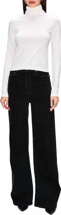 Re/Done 70S Ultra High Rise Wide Leg Jeans In Black Stone Wash