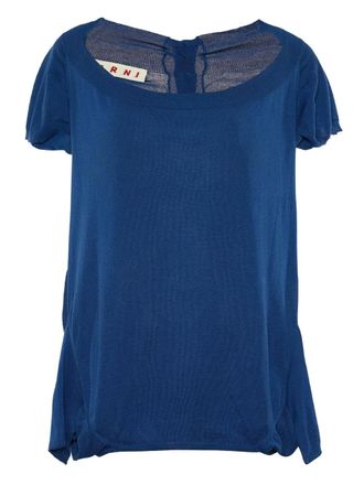 Marni T-shirt met ruches - Blauw