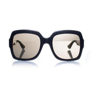 Gucci Gucci, zwarte oversized zonnebril met webprint