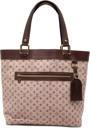 Louis Vuitton Cerise Red Color Canvas Leather Handbag Tote Bag (Pre-Owned)