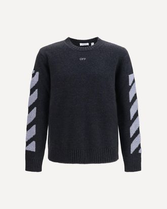 Off-white Diag Fuzzy crewneck Sweater Male XXL