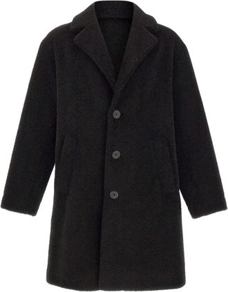 Herno Mohair Wool Singlebreast Coat - Heren - Mantel - Zwart - L - Wol - Jassen