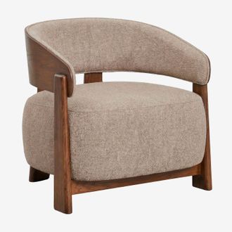 Sklum Pack De 2 Sillones En Madera De Roble Tapizados Olea Sklum