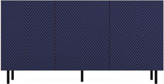 Topeshop Cami - Aparador 3 Puertas Glamour - 150x40x78cm - 4 Nichos De Almacenaje - Frentes De Lamas