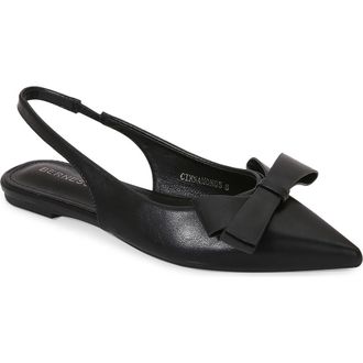 Berness Cinnamon Bow Slingback Flat in Black at Nordstrom Rack, Size 8.5