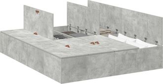 vidaXL Bed Frame Concrete grey 200 x 150 x 31.5 cm Engineered wood Vidaxl