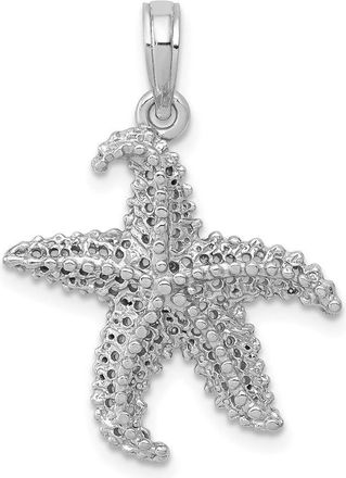 Diamond2Deal 14k Gold Polished Open-Backed Starfish Pendant