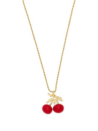 Kenneth Jay Lane Cherry necklace - women - Enamel/Gold Plated Brass - One Size