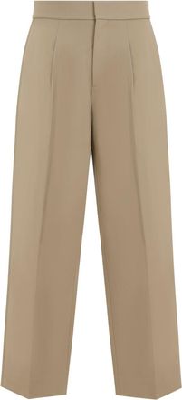 Fear of God Beige Single Pleat Relaxed Wool Trousers-Uomo