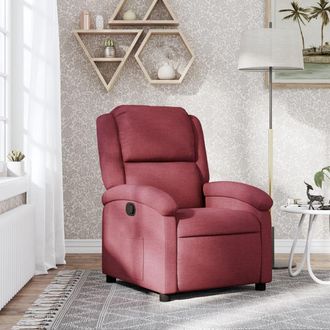 vidaXL Sill&oacute;n Reclinable De Tela Rojo Tinto Vidaxl