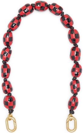 Clare Vivier Checker Shortie Strap in Black/Red at Nordstrom