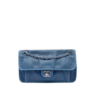 Chanel Pre-owned Up In The Air Flap Bag - Dames - Pre-owned - Blauw - Maat: ONE Size Leer