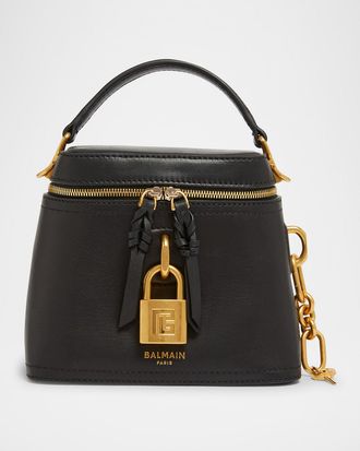 Balmain Pulse Vanity Top-Handle Bag in Calfskin