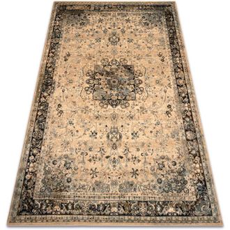 RugsX Rugsx - Alfombra De Lana Polonia Kordoba25 Roseta, Marco Sepia Beige 200x300 Cm