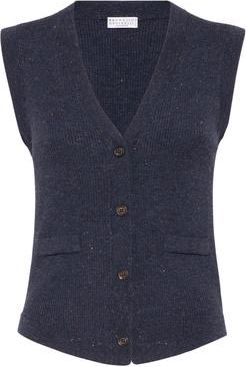 Brunello Cucinelli Cashmere knit vest in Navy Blue at Nordstrom, Size Xx-Large Eu
