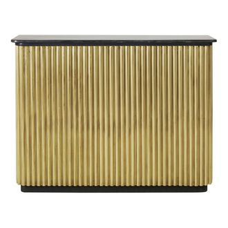 Maisons du monde Mostrador profesional de metal ondulado color lat&oacute;n y piedra negra